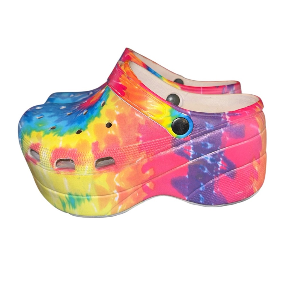 Colorful Tie-Dye Gardner Clogs Platform Size 9M